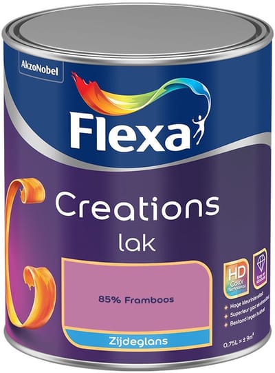 Flexa - Creations Lak Zijdeglans - 85% Framboos - Mengverf - 750 Ml
