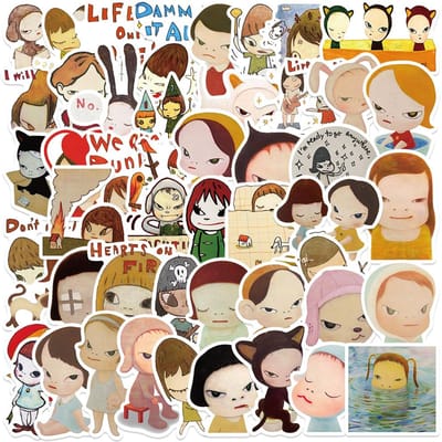 50 stuks Japan Yoshitomo Nara Stickers Voor Auto Bagage Laptop Skateboard Cadeau Dagboek Waterdichte Sticker Groothandel Speelgoed Doe-het-zelf Stickers