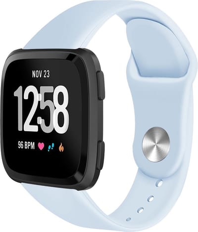 123watches siliconen sport band - lichtblauw - SM - Geschikt voor Fitbit Versa 1 & 2 / Lite