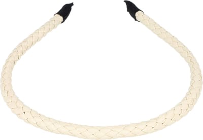 Haarsoires Haarband Diadeem 1cm – Gevlochten - Lederlook – Crème