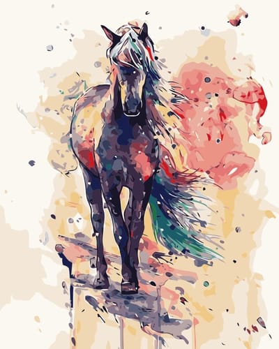 Schilderen op nummers met paarden voor volwassenen en kinderen, creatieve hobby voor dierenliefhebbers vanaf 7 jaar