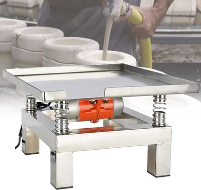 Beton Triltafel - Vibratieplatform - Beton Bewerken - Roestvrij Staal - 35x35 cm - Zilver