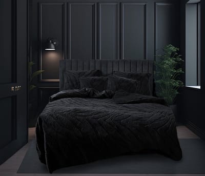 Eleganzzz Dekbedovertrek Jacquard Rabbit Fur - Black - Teddy Pluche - Dekbedovertrek 140x200/220cm - Teddy Dekbedovertrek - Eenpersoons dekbedovertrekken - 140x220cm - Fluffy Dekbedovertrek - Effen Dekbedovertrek
