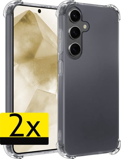Hoesje - 2 Stuks - Geschikt voor Samsung Galaxy A55 - Sterk & Shockproof - Siliconen Case - Back Cover - Telefoon Hoes Shock Proof - Telefoonhoesjes - Transparant