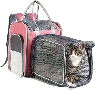 Huisdier Rugzak - Draagbare Tas - Reizen Met Huisdier - Uitbreidbaar Ventilatie Net - 37x26x40cm - A