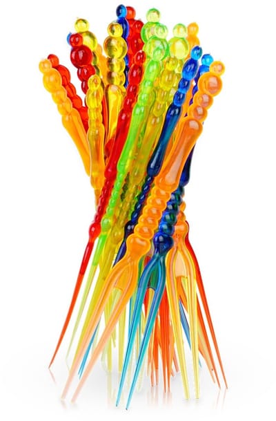 Orion - Cocktailsset Vorken - 10,5 cm - Veelkleurig - Herbruikbaar