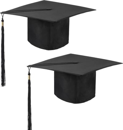 2 Stuks Afgestudeerden Hoed, Doctor Hoed, Verstelbare Studenten Hoed voor Afstudeerfeesten en Universiteiten, Zwart