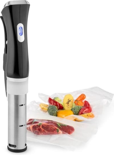 Klarstein Quickstick Sous Vide vacuümketel | thermostaat: 50-95 °C in stappen van 0,5 °C | circulatiepomp voor 20 L | roestvrij staal - 1300W 1 kg - Display Touch