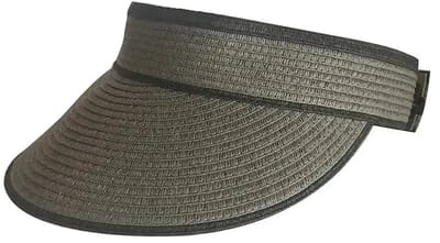 Bianca Visor – Zonneklep Dames Verstelbaar UV Werend House of Ord - Maat: M-L: 58 cm - Grijs/Zwart