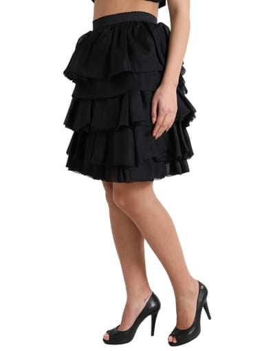 Laagjes Mini Rok Zijde Rimpel Rok