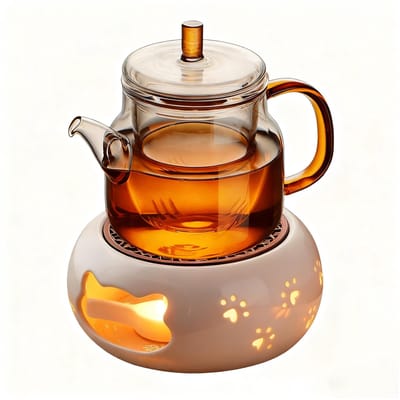 Dailygoods- Theepotwarmer Keramisch - Theepotstandaard - Kaarshouder - Kattenpootontwerp - Warmhouden van thee/koffie - Comfortabel in gebruik - Theehouder