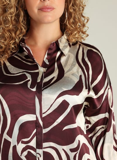 YEST CURVE Ankaria Essential Tops - Dark Bordeaux/Multi - maat X-0(44)