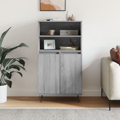 vidaXL - Hoge - kast - 60x36x110 - cm - bewerkt - hout - grijs - sonoma - eikenkleurig
