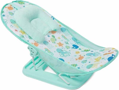 Opvouwbaar en verstelbaar babybadje met antislip zitje en hoofdsteun - perfect voor onderweg
