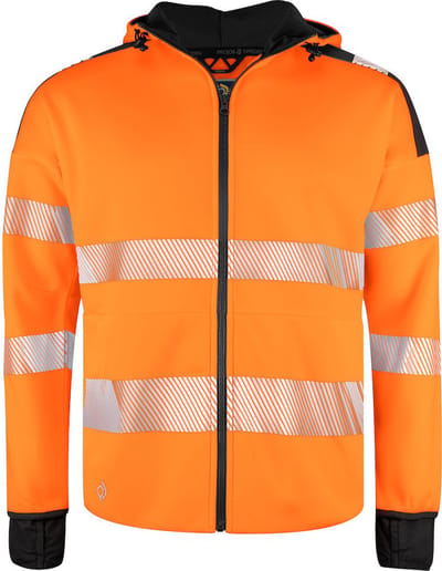 ProJob 6110 SIGNALISATIEHOODIE EN ISO 20471 KLASSE 3 646110 - Oranje/Zwart - 4XL