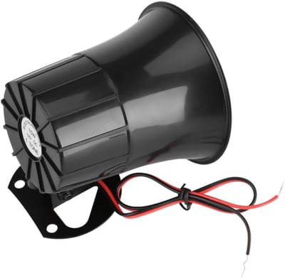 Bedrade Alarmsirene - Luidspreker Hoorn - Thuisbeveiliging - 110 Decibel Geluid - DC12V 15W - Zwart