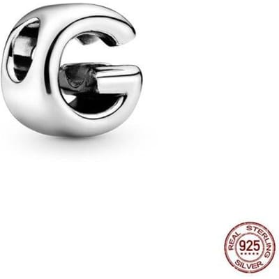 100% echte 925 sterling zilveren hanger met herdenkingsletter AZ-serie kralen originele Panjia bedelarmband sieraden white
