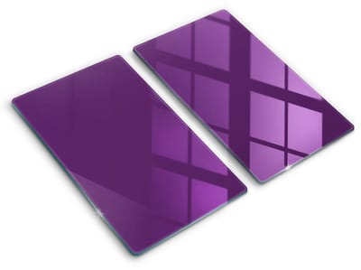 Wallfluent Glazen Snijplanken - Paars Snijplanken Glas - 2 stucks 30 cm x 52 cm - Donkeroranje Snijplanken van Glas - Glazen Hakplank - Design Glazen Snijplank Keuken - Antislip Glazen Serveerplank