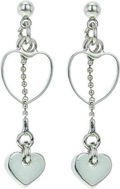 Behave - Oorbellen dames hanger hart - zilverkleur - romantisch stijlvol