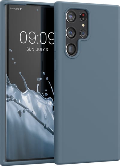 kwmobile telefoonhoesje geschikt voor Samsung Galaxy S22 Ultra - Hoesje met siliconen coating - Smartphone case in leisteen