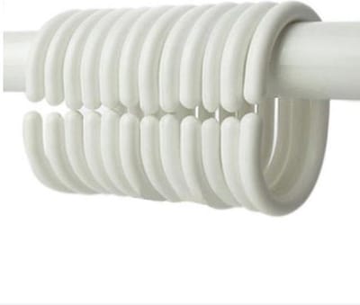 Douchegordijn Ringen Set / 12 stuks - Wit - Ringen Douche Gordijn - Curtain Rings