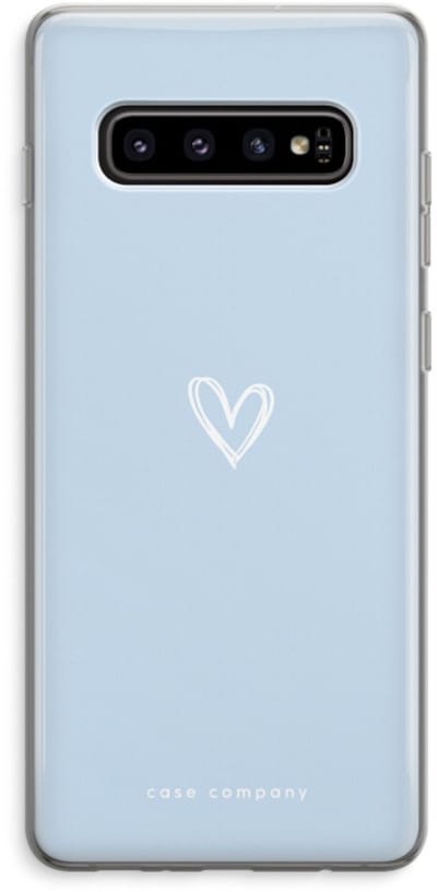 Case Company® - Hoesje geschikt voor Samsung Galaxy S10 Plus hoesje - Klein Hart Blauw - Soft Cover Telefoonhoesje - Bescherming aan alle Kanten en Schermrand