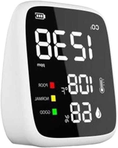 Luchtkwaliteit Monitor - CO2 Meter - Binnenklimaat Meten - Realtime Weergave - 10x10x10 mm - Wit