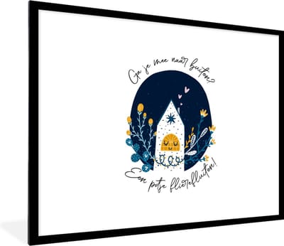 Fotolijst incl. Poster - Quotes - Ga je mee naar buiten? - Spreuken - 80x60 cm - Posterlijst