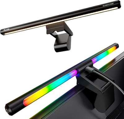 SnelShoppen - Computermonitorlamp met Anti-Blauw Licht, Instelbare Helderheid en Kleurtemperatuur, RGB Omgevingsverlichting, USB Led Lamp met Aanraakb