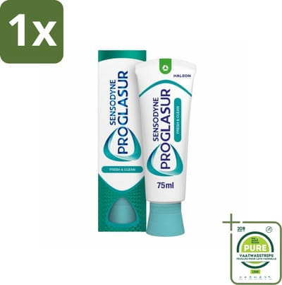 1 x Sensodyne - Tandpasta - Proglasur Fresh & Clean - Frisse Mond - 75 ml - Tandpasta - Glazuur Bescherming - Gevoelige Tanden - Frisse Adem - Tanderosie
