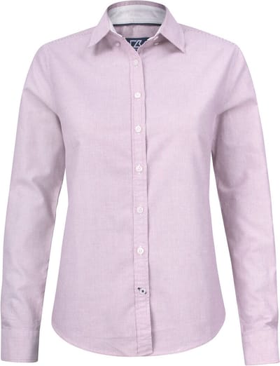 Cutter & Buck Belfair Oxford Shirt Dames 352401 - Burgundy/Wit gestreept - XS