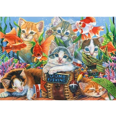 Diamant broderie beaux chats anmiaux kits de point de croix diamant peinture mosaïque strass 20X30CM gray