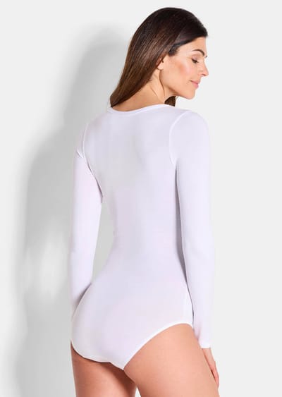 Body met lange mouwen in een set van 2 - wit / zwart - Gr. 36 van Goldner Fashion