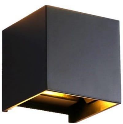 TOVBMUP Wandlamp - LED-lamp - Verstelbare stralingshoek - Buitenverlichting - Warm wit 3000 K - Wandlamp - Metaal - Geschikt voor binnen- en buitengebruik - Zwart