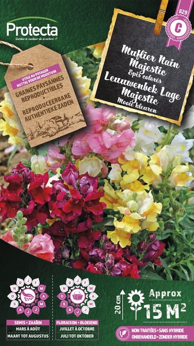 Protecta Bloemen zaden: Leeuwenbek Lage Majestic | Antirrhinum Majus