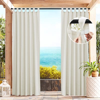 Dailygoods- Buitengordijnen Waterdicht - Transparant - Lichtfilter - Linnen - 140B x 213H cm - 2 Panelen - Tuingordijnen