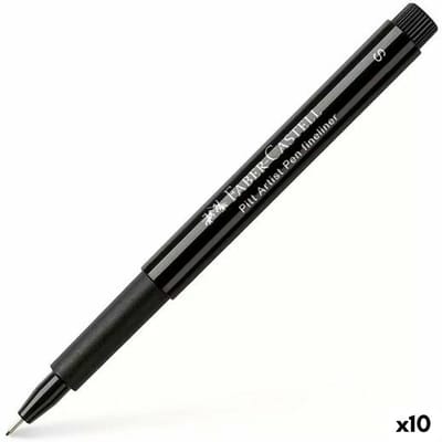 Markeerstiften Faber-Castell Pitt Artist Fineliner S Zwart 10 Stuks