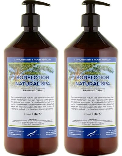 Bodylotion Natural Spa 1 Liter - met gratis pomp - set van 2 stuks