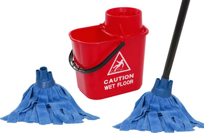 MAUS dweil mopset - 15 liter rood - Dweilsysteem - 2 microvezel dweilen - Reinig duurzaam - EU product