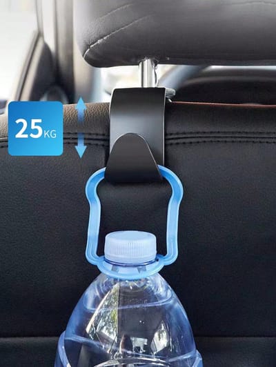 Waledano® Auto Hoofdsteun Haken – Universele Achterbank Haken – Zwart – 2 stuks – Sterk & Duurzaam – Voor Boodschappen, Handtassen, Waterflessen