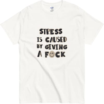 Humor T Shirt Heren Dames - Statement - Humor Tekst en Smiley - Wit - S
