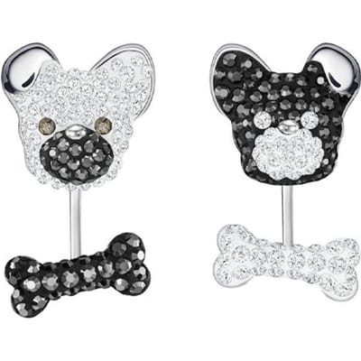 Swarovski Hondenoorbel Studs Damesoorbellen Zilver Zwart 5374450 Box (Random Color) white
