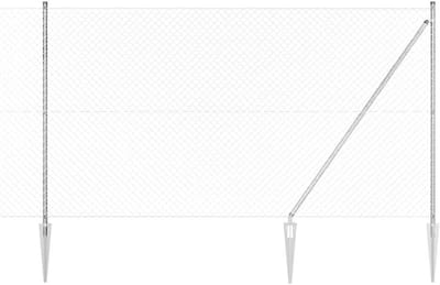 Hekpalen Set - Metalen Palen - Tuin Afbakenen - Weerbestendige Coating - 1.5 m - Zilver