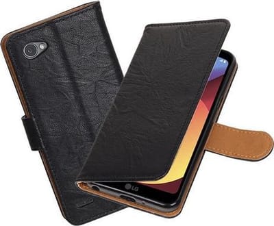 BestCases.nl LG Q8 Echt Leer Leder booktype hoesje Zwart