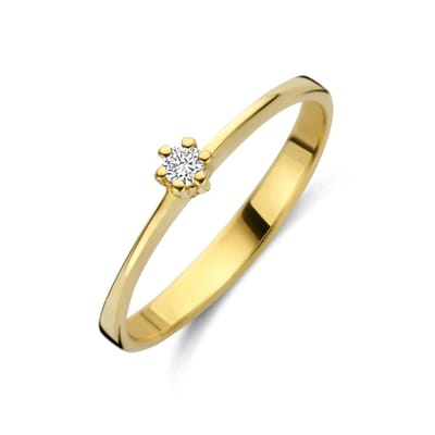 14K Geelgouden Ring met Lab Grown Diamant 0.05 ct 4035489 – G VS