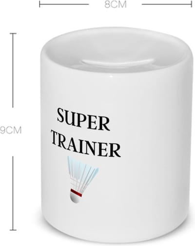 Akyol - super trainer Spaarpot - Sport - coach - badminton - trainer - geschenk - verjaardag - love gift - 350 ML inhoud