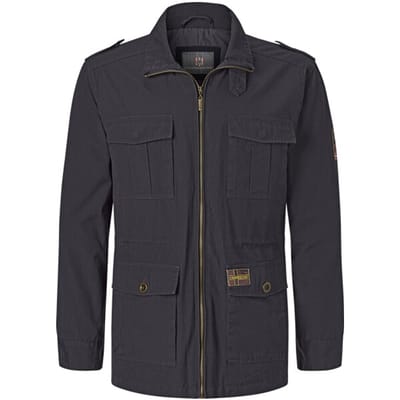 Jan Vanderstorm herren Militair Jack - 54 - zwart - Plus Size