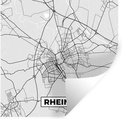 Muurstickers - Sticker Folie - Rheine - Kaart - Stadskaart - Duitsland - Plattegrond - 100x100 cm - Plakfolie - Muurstickers Kinderkamer - Zelfklevend Behang XXL - Zelfklevend behangpapier - Stickerfolie