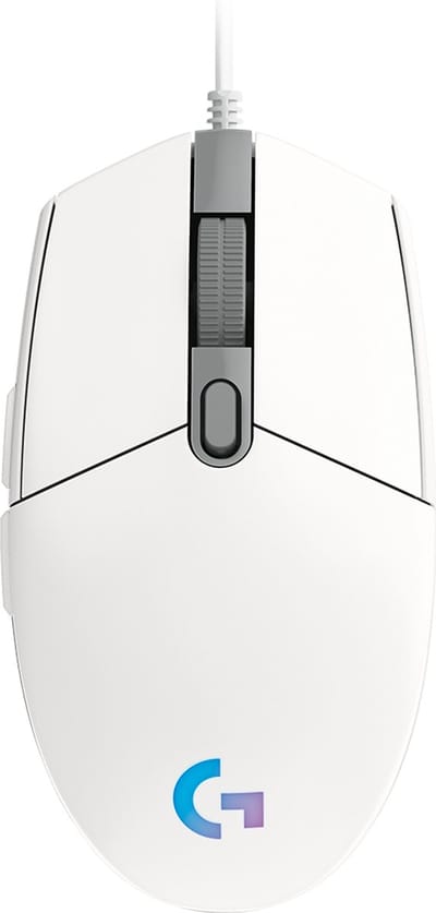 Logitech G203 LIGHTSYNC - Wit - Gaming muis - Optisch - 6 knoppen - Wit met RGB-licht
