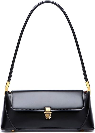 Dames Clutch Schoudertas - Leren Portemonnee met Gespsluiting